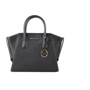 Michael Kors Avril Liten Svart Läder Satchel Black, Dam