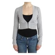 Roberto Cavalli Cropped Cardigan Gray, Dam