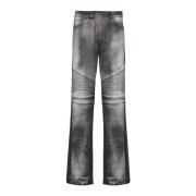 Balmain Löst sittande denim biker jeans Gray, Herr