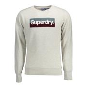 Superdry Gray Cotton Sweater White, Herr