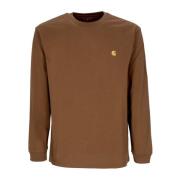 Carhartt Wip Chase Långärmad T-shirt Mjuk passform Brown, Herr