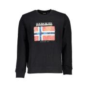 Napapijri Mysigt Fleece Sweatshirt med Rund Hals Black, Herr