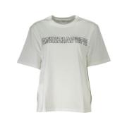 Patrizia Pepe Elegant vit T-shirt med strassdetalj White, Dam