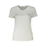 Patrizia Pepe Glittrande Rundhalsad T-shirt White, Dam