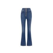 Elisabetta Franchi Flared Jeans Blue, Dam