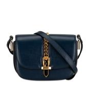 Gucci Vintage Pre-owned Laeder crossbodyvskor Blue, Dam