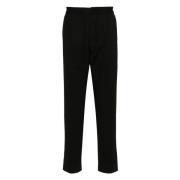 Calvin Klein Svart Stickad Tapered Veck Byxor Black, Herr