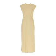 Calvin Klein Elegant Satin Midi Klänning Beige, Dam