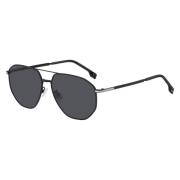 Hugo Boss Matte Black Silver/Grey Solglasögon Black, Herr