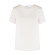 Max Mara Ivory Silke T-shirt Rebecca Stil White, Dam