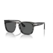 Persol Randig Grå/Mörkgrå Solglasögon Gray, Unisex