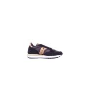 Saucony Svarta Sneakers Logo Fram Nylon Gummi Black, Dam