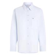 Tommy Hilfiger Breezy Blue Cotton Easy Fit Shirt Blue, Dam