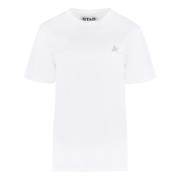 Golden Goose Räfflad Bomull Crew-Neck T-shirt White, Dam