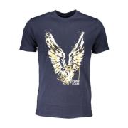 Cavalli Class Logo Print Tee Blå Bomull Blue, Herr