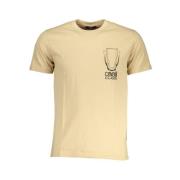 Cavalli Class Beige Bomull Tryckt Logotyp T-shirt Beige, Herr