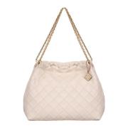 Tory Burch Vadderad Soft Skuldväska White, Dam