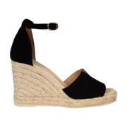 Geox Stiliga Espadrillos med Ankelrem Black, Dam