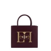 Elisabetta Franchi Bordeaux Liten Handväska med Logotyp Red, Dam