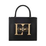 Elisabetta Franchi Svart Logotyp Liten Handväska Black, Dam