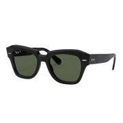 Ray-Ban Fyrkantiga polariserade solglasögon State Street Rb2186 Black,...