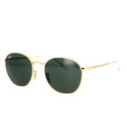 Ray-Ban Oregelbundna Metall Solglasögon Grön Lins Yellow, Unisex