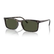 Ray-Ban Rektangulära solglasögon gröna linser Havana ram Brown, Unisex