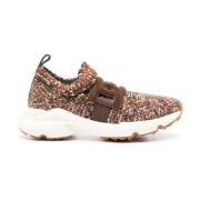 Tod's Stickade Slip-On Platta Skor Brown, Dam