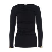 Elisabetta Franchi Svart Stickad Topp Black, Dam