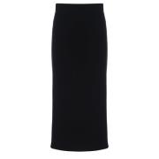 Max Mara Svart Viskoskjol Black, Dam