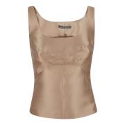 Alberta Ferretti Neutral Topplagg Aw24 Beige, Dam