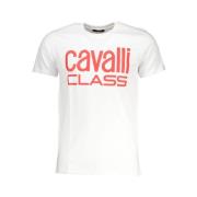 Cavalli Class Vit Bomull Logo Print T-shirt White, Herr