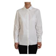 Dolce & Gabbana Vit Bomull Krage Topp White, Dam