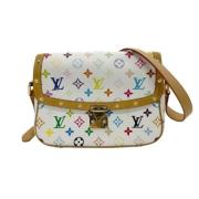 Louis Vuitton Vintage Pre-owned Canvas axelremsvskor White, Dam