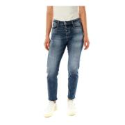 Le Temps Des Cerises Förstörda Slim Fit Höga Midje Jeans Blue, Dam