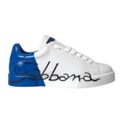 Dolce & Gabbana Blå & Vit Logo Sneakers Multicolor, Herr