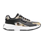 Versace Jeans Couture Atom Sneakers Läder Mesh Tryckt Gummy Black, Dam