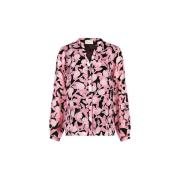 Fabienne Chapot Blommig Rosa V-Ringad Blus Pink, Dam