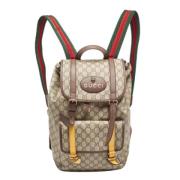 Gucci Vintage Pre-owned Tyg ryggsckar Beige, Herr