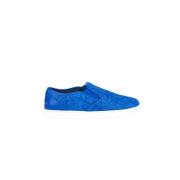 Dolce & Gabbana Dam Slip-Ons Spets Klack Print Blue, Dam