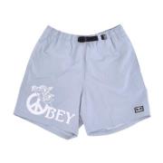 Obey Mäns Easy Peace Angel Shorts Blue, Herr