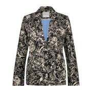 Fabienne Chapot Vit Acapulco Print Blazer Black, Dam