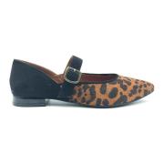 Gioseppo Leopardmönstrade Platta Ballerinaskor Brown, Dam