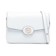 Tory Burch Crosshatched Convertible Axelväska White, Dam