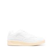 Jil Sander Vita Läder Låg Topp Sneakers White, Herr