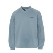 Carhartt Wip V-ringad Stickad Sweatshirt med Randiga Ärmar Blue, Herr