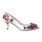 Dolce & Gabbana Kristall Ros Läderpumps White, Dam