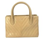 Chanel Vintage Pre-owned Laeder chanel-vskor Beige, Dam