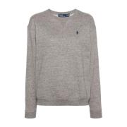 Polo Ralph Lauren Grå Jersey Crew Neck Sweater Gray, Dam