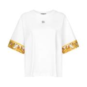 Dolce & Gabbana Vita T-shirts och Polos med Maiolica Print White, Dam